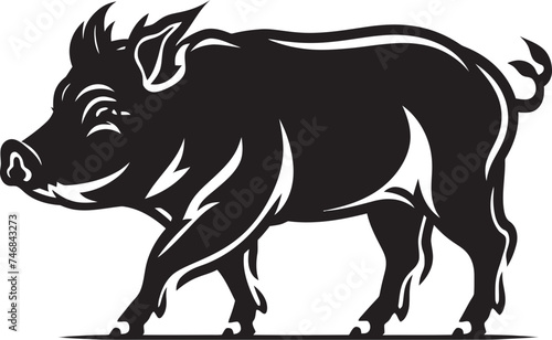 Roaring Rampart Iconic Boar Symbol Ferocious Front Vector Boar Icon Design