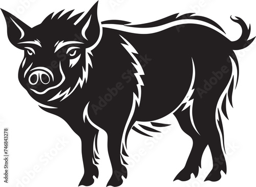 Thunderous Tusks Wild Boar Emblematic Design Tusked Tempest Iconic Boar Vector Emblem