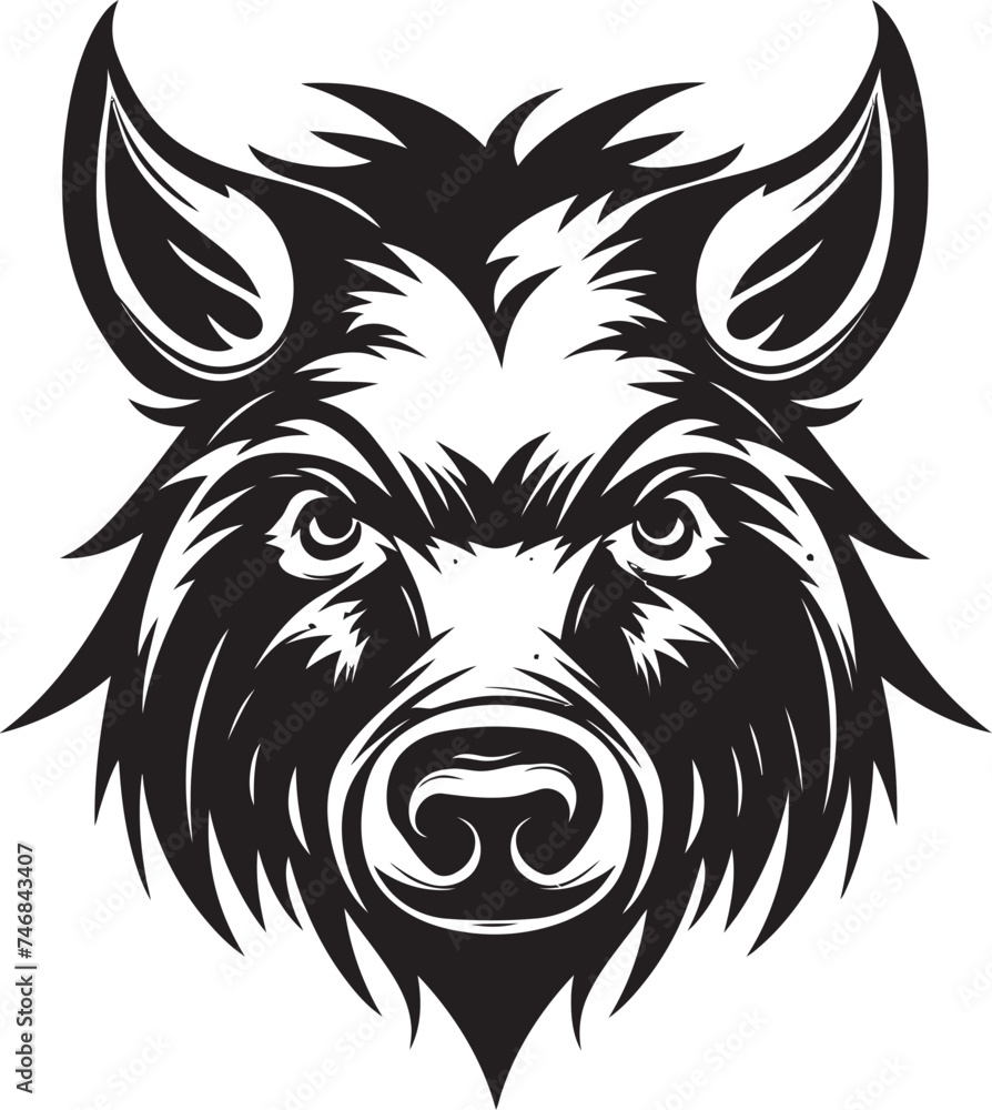 Razorback Realm Wild Boar Emblematic Icon Boar Boldness Iconic Logo Symbol