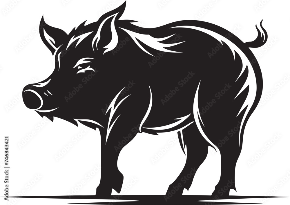 Boar Blitz Wild Boar Icon Emblem Wild Hog Heraldry Iconic Vector Logo