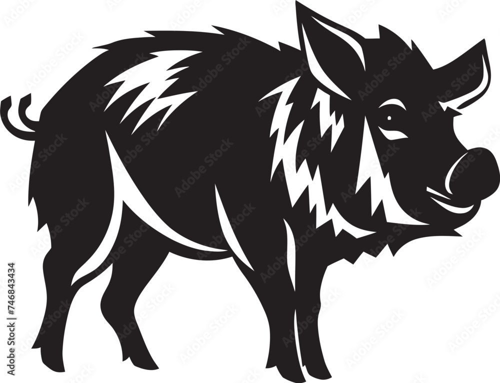Snorting Sovereign Iconic Boar Vector Symbol Thunderous Tusks Wild Boar Logo Graphics