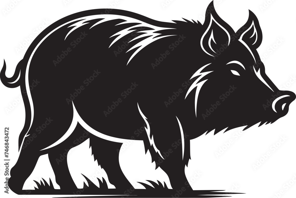 Fototapeta premium Thunderous Tusks Wild Boar Logo Graphics Tusker Triumph Iconic Logo with Boar