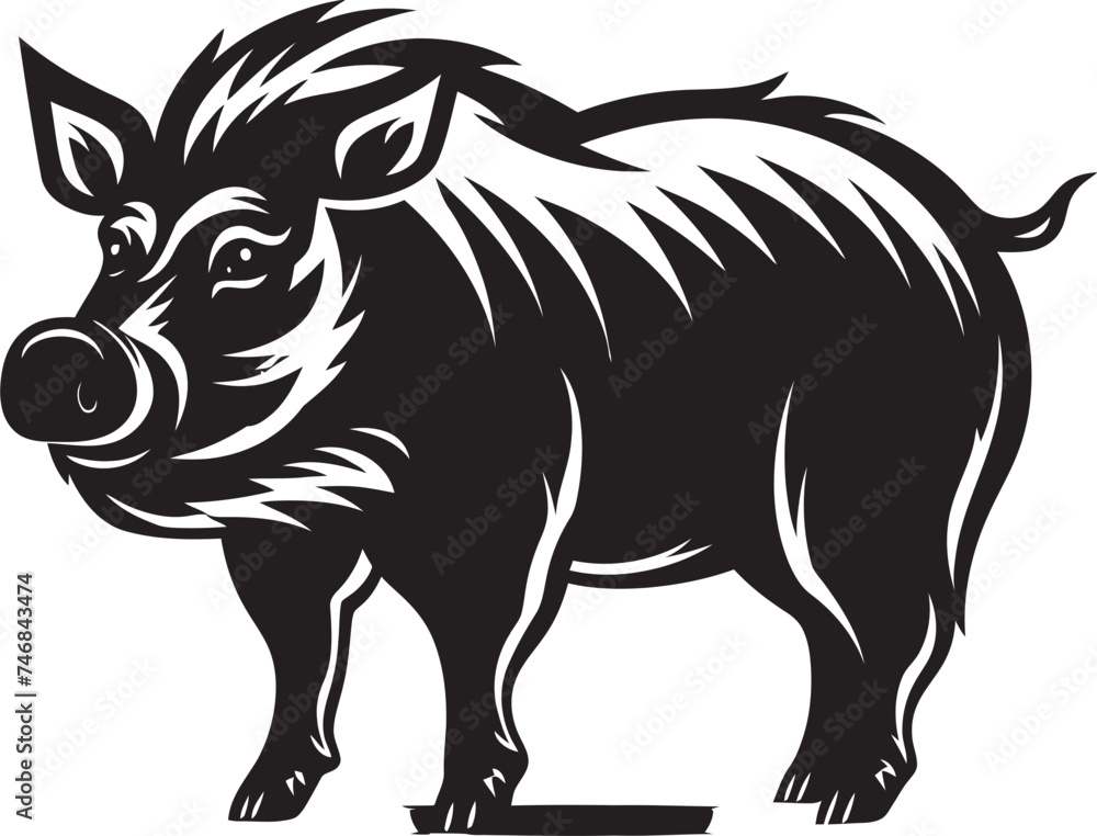 Beastly Charge Wild Boar Emblematic Logo Razorback Majesty Boar Vector Icon