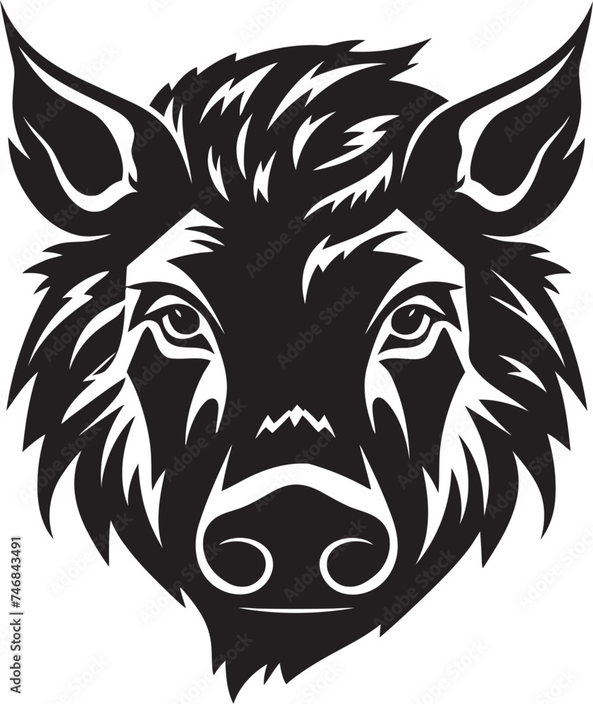 Obraz premium Roaring Rampage Wild Boar Emblematic Icon Savage Snout Iconic Boar Logo Design