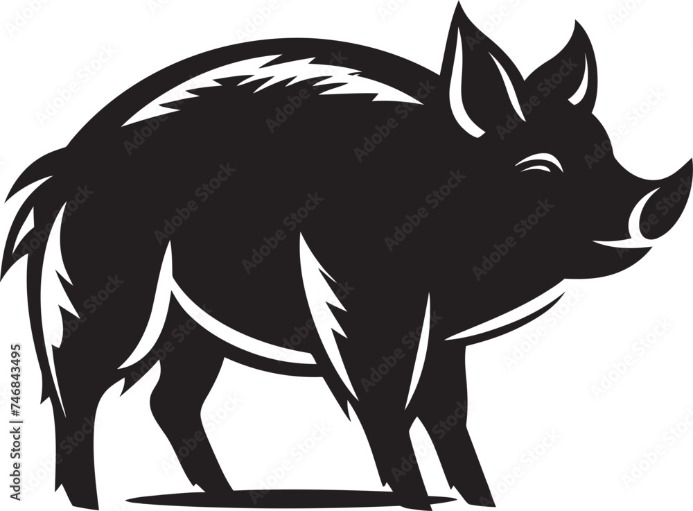 Tusker Thunder Iconic Logo Graphics Razorback Reign Wild Boar Emblem Design