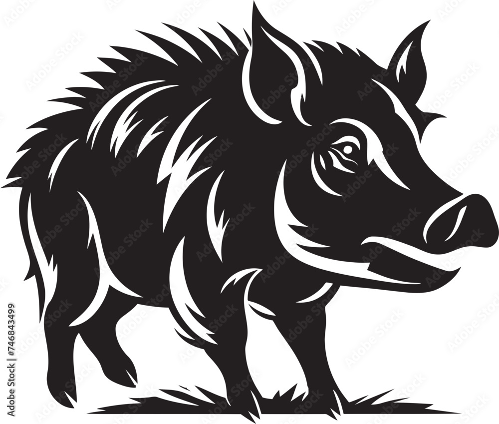 Razorback Reign Wild Boar Emblem Design Boar Blitz Iconic Vector Symbol