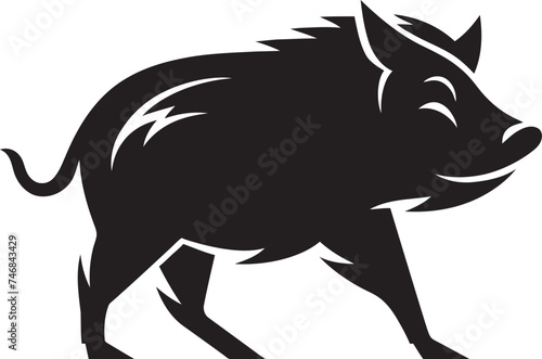 Rampant Roar Iconic Logo with Wild Boar Boar Battleground Wild Boar Emblematic Design photo