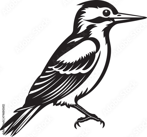Rustic Rhapsody Iconic Woodpecker Logo Crested Carver Woodpecker Symbol Icon