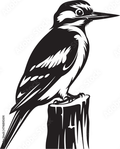 Crested Carver Woodpecker Symbol Icon Feathered Fury Vector Logo with Woodpecker Emblem