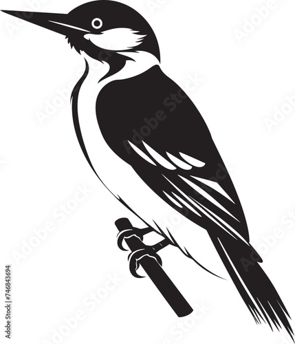Crested Carver Iconic Logo with Woodpecker Symbol Feathered Fury Woodpecker Emblematic Graphics