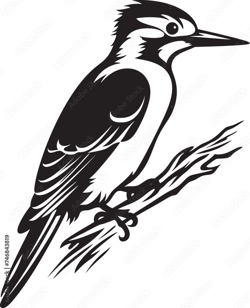 Obraz premium Vibrant Vigor Vector Logo with Woodpecker Icon Woody Whirlwind Iconic Woodpecker Emblematic Symbol