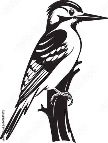 Talon Tapper Vector Logo Design with Woodpecker Plumage Percussion Iconic Woodpecker Emblem Design