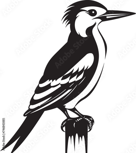 Arboreal Artistry Woodpecker Symbol Icon Feathered Finesse Vector Woodpecker Emblem