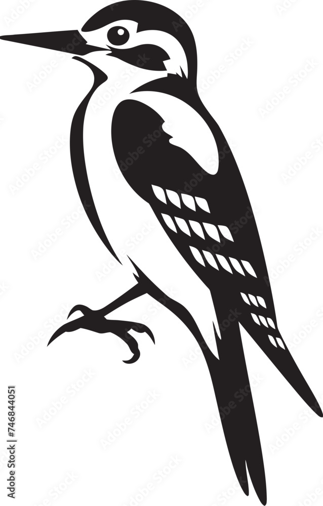 Fototapeta premium Plumage Percussion Woodpecker Symbol Icon Perky Pecker Vector Logo Design with Woodpecker Emblem