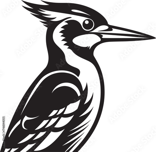 Beak Beat Woodpecker Symbol Icon Crested Carver Vector Logo Design with Woodpecker Emblem