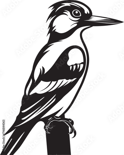 Perky Pecker Iconic Woodpecker Emblematic Design Pulsating Plumage Woodpecker Symbol Icon