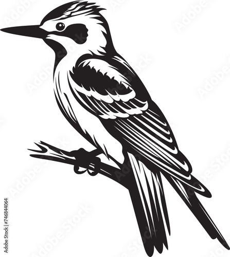 Timber Tap Vector Logo with Woodpecker Symbol Perky Pecker Iconic Woodpecker Emblematic Design