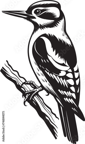 Crested Carver Woodpecker Symbol Icon Talon Tapper Vector Logo Design with Woodpecker Emblem
