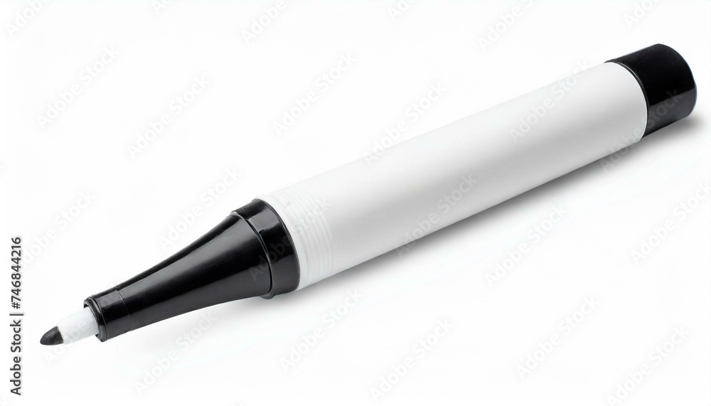 Side view of open blank marker isolated white background clipping path Side view of open blank marker isolated white background clipping path