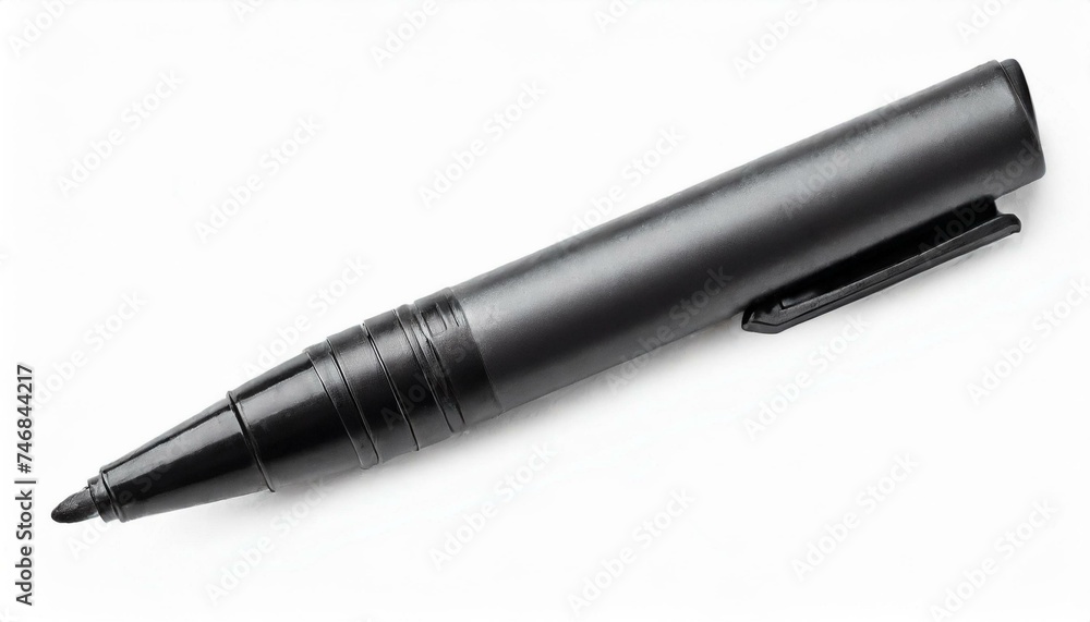 Side view of open blank marker isolated white background clipping path Side view of open blank marker isolated white background clipping path