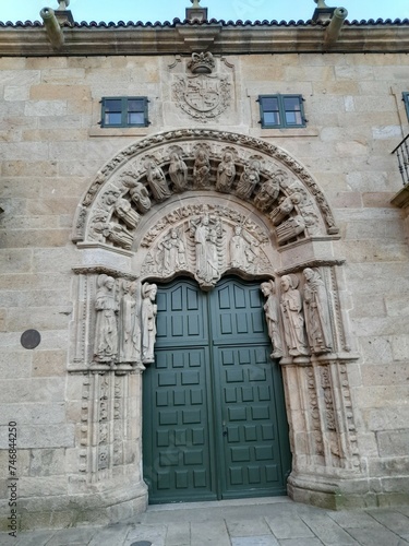 Puerta del Colegio de San Xerome en Santiago de Compostela, Galicia photo