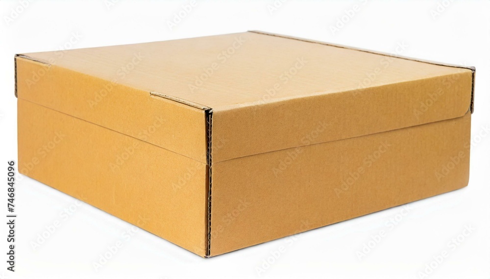 Brown closed cardboard box clipping path white background Brown closed cardboard box clipping path white background