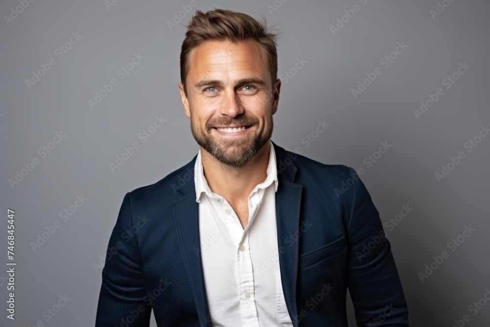 Portrait of a handsome young man in suit. Studio shot. Portrait of a handsome young man in suit. Studio shot.