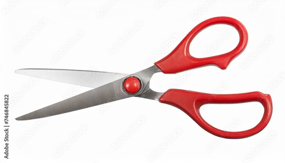 Red scissors isolated clipping path white background Red scissors isolated clipping path white background