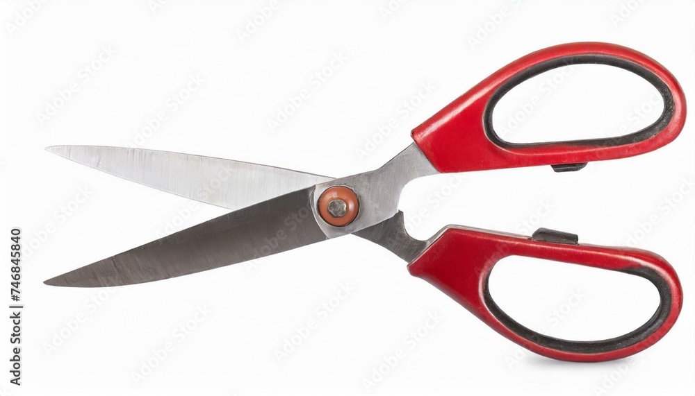 Red scissors isolated clipping path white background Red scissors isolated clipping path white background