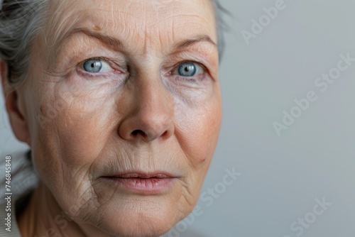 Isolated female portrait aged 20 60 on white background