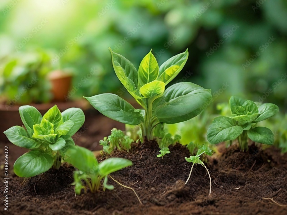 Flourishing Young Plants Nurturing Healthy Food Flourishing Young Plants Nurturing Healthy Food