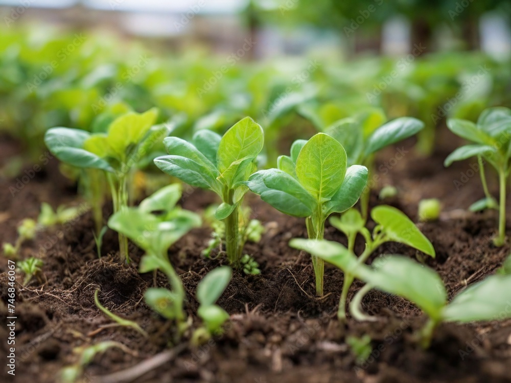 Obraz premium Flourishing Young Plants Nurturing Healthy Food