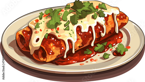 Enchiladas vector flat minimalistic isolated vector style illustration