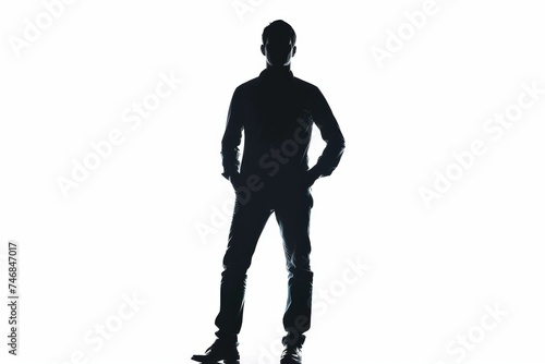 Male shadow on white background