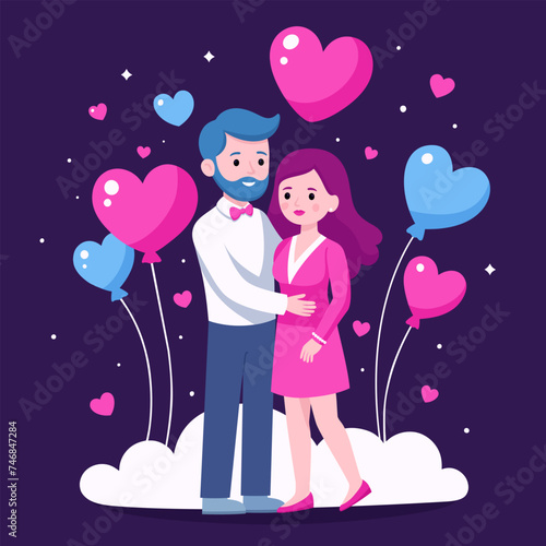 love couple happy day vector illustration
