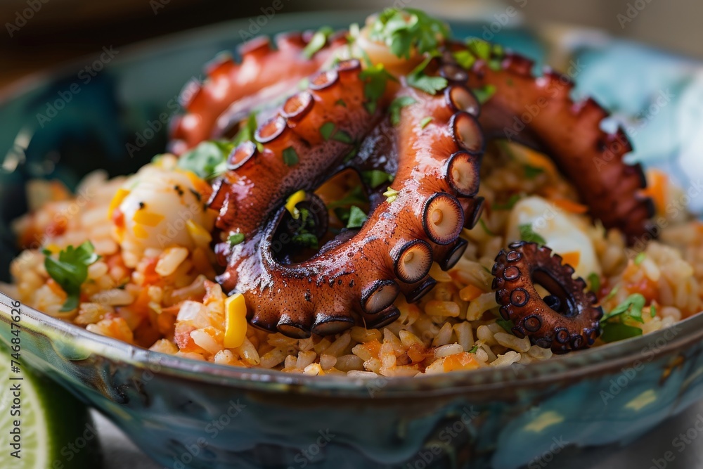 Mexican rice with octopus Mexican rice with octopus