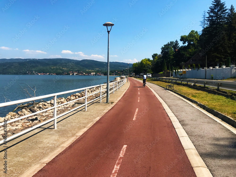 Landscape photo of cycling trail Eurovelo 6 in Golubac Serbia