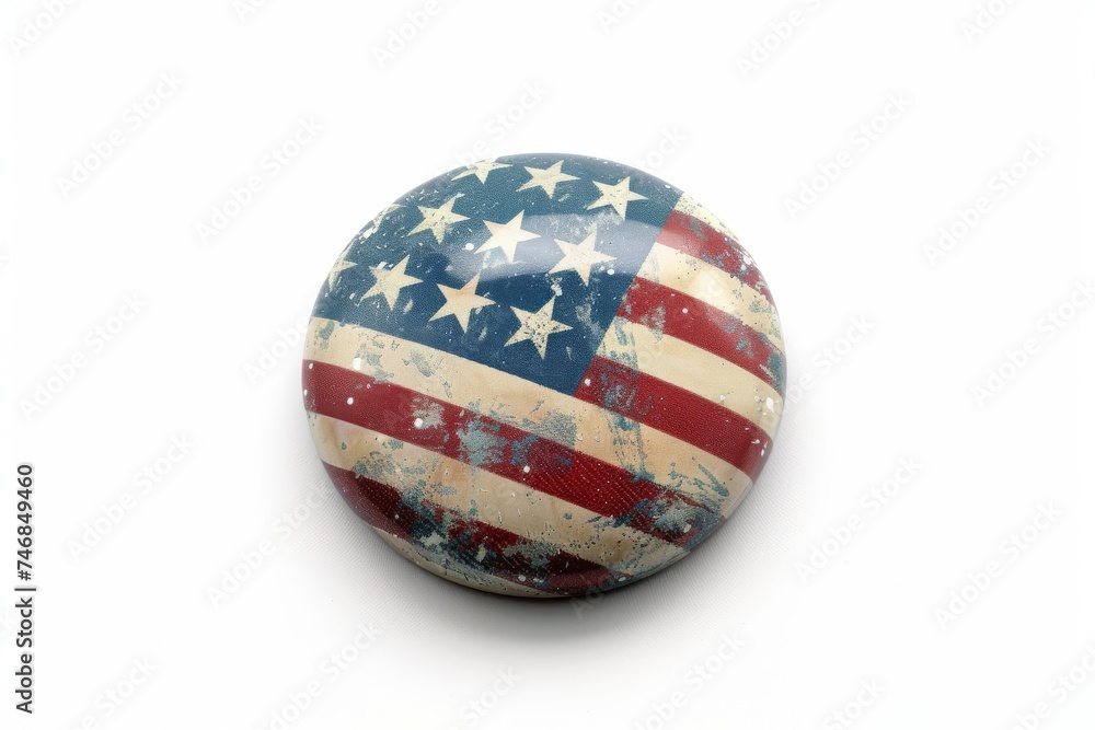 Patriotic vote button on white background Patriotic vote button on white background
