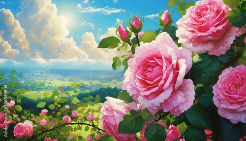 Flores rosas dia soleado © eduardo