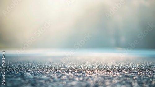 Creative blurry outdoor asphalt background with mist - generative ai