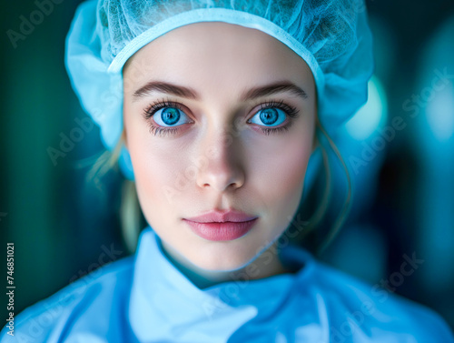 Retrato de uma enfermeira no centro cirurgico