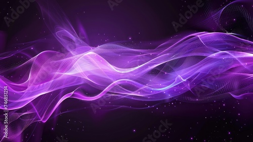 Abstract flowing neon wave purple background © buraratn