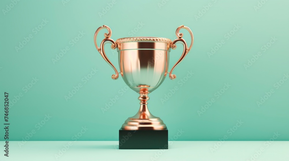 Golden trophy cup on plain background. Golden trophy cup on plain background.