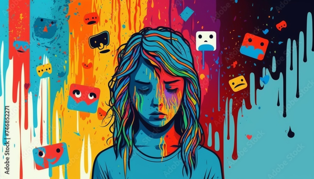 Depressione adolescenza - obrazy, fototapety, plakaty 