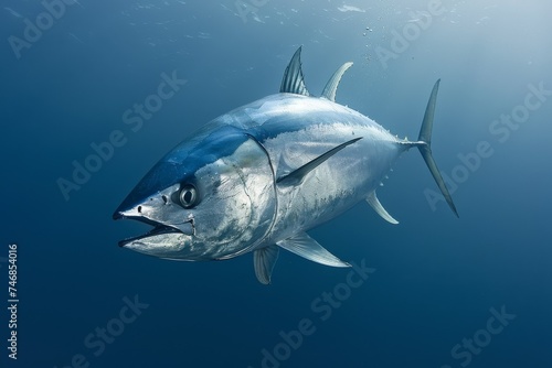 Tuna swimming in the ocean © VolumeThings