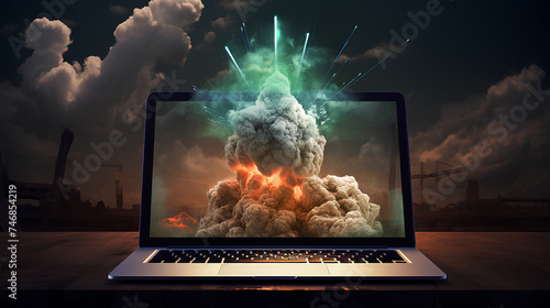  Launching a nuclear missile from laptop screen.