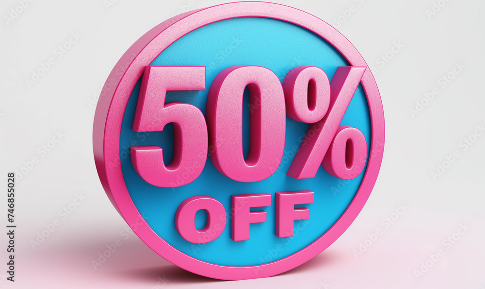 50% Discount 3D Text Render for Sale Promotions