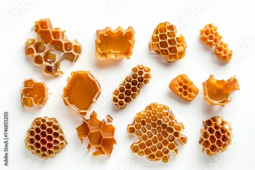 White background with honeycomb top view