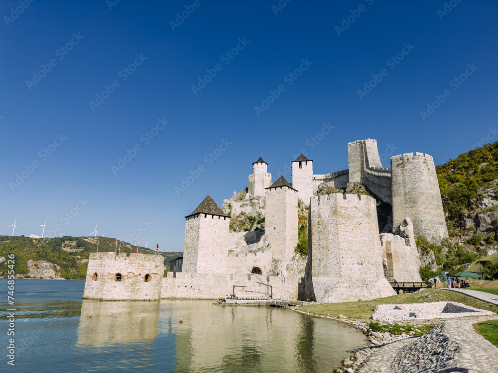 Golubac Fortress on the south side of the Danube River in Golubac, Serbia