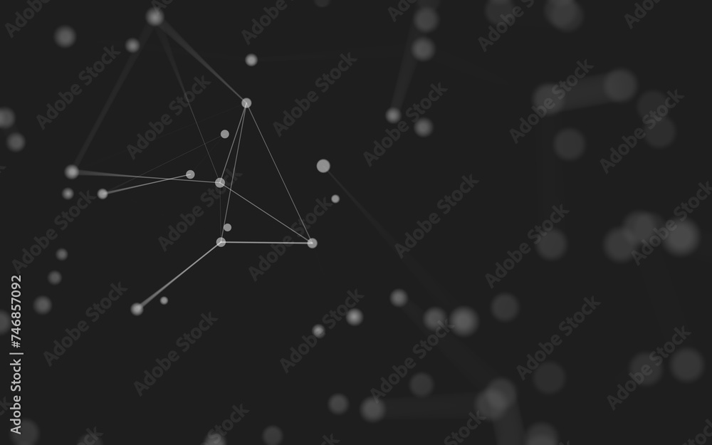 Abstract background. Molecules technology with polygonal shapes, connecting dots and lines. Connection structure. Big data visualization. Abstract background. Molecules technology with polygonal shapes, connecting dots and lines. Connection structure. Big data visualization.